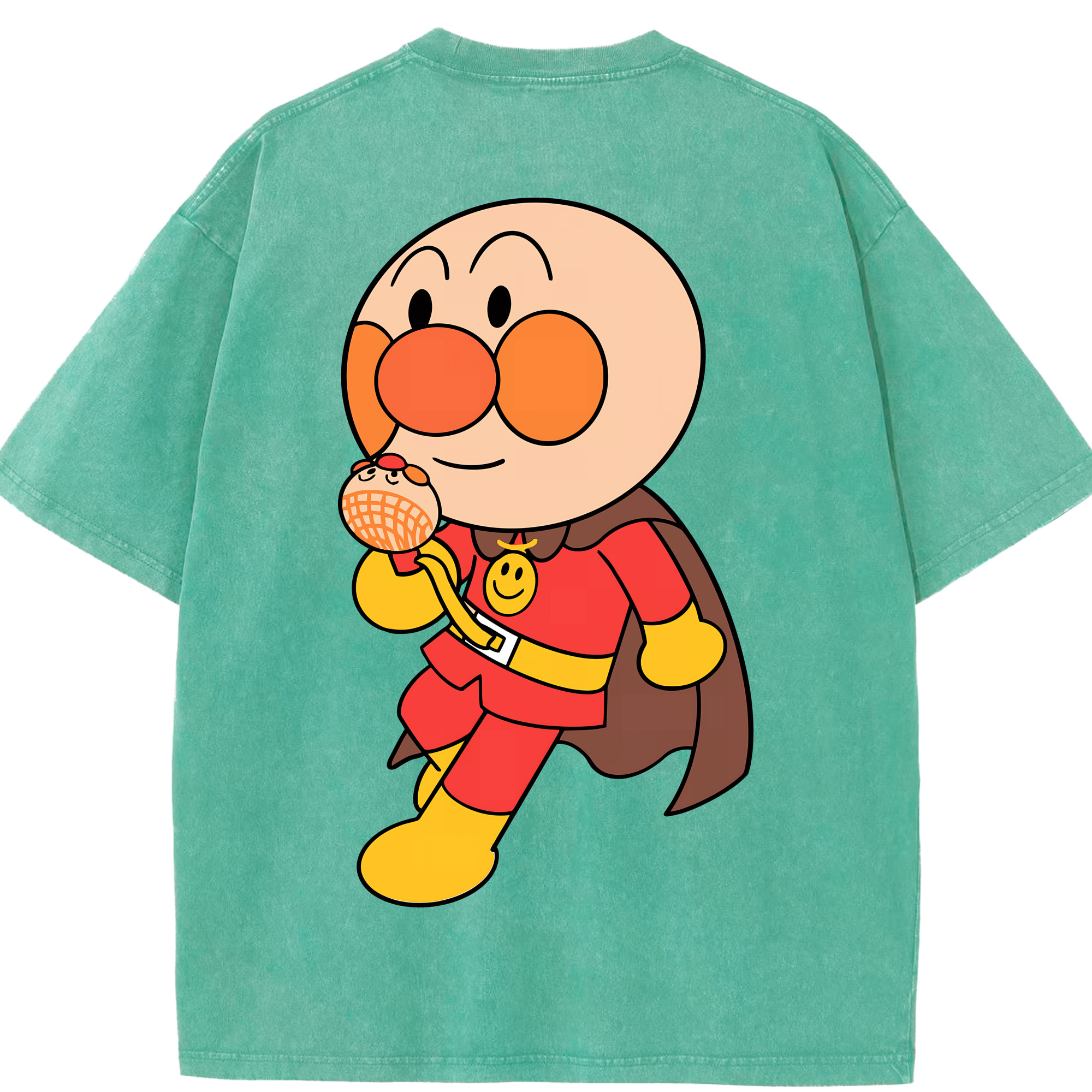 （画像用） アンパンマン Anpanman 綿100% ヴィンテージ風 半袖Tシャツ（背面プリント）